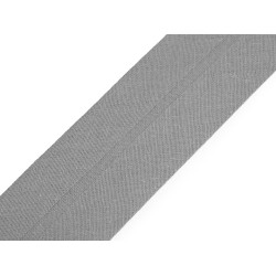 Nastro in sbieco, in cotone, larghezza da chiuso: 40 mm - Grigio (100 Metri)