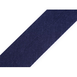 Nastro in sbieco, in cotone, larghezza da chiuso: 40 mm - Blu scuro (100 Metri)
