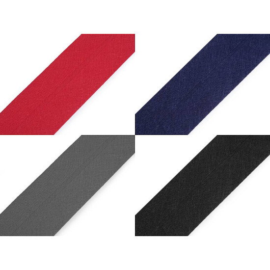 Nastro in sbieco, in cotone, larghezza da chiuso: 40 mm - Bianco (25 Metri) Nastro in sbieco, in cotone, larghezza da chiuso: 40 mm - Bianco (25 Metri)
