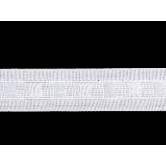 Taśma firanowa marszczenie dowolne szerokość 25 mm - White (50 Metry) Taśma firanowa marszczenie dowolne szerokość 25 mm - White (50 Metry)