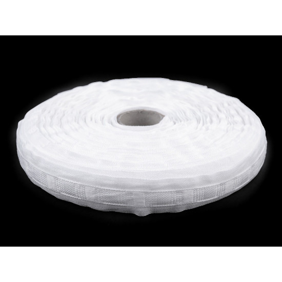 Taśma firanowa marszczenie dowolne szerokość 25 mm - White (50 Metry) Taśma firanowa marszczenie dowolne szerokość 25 mm - White (50 Metry)