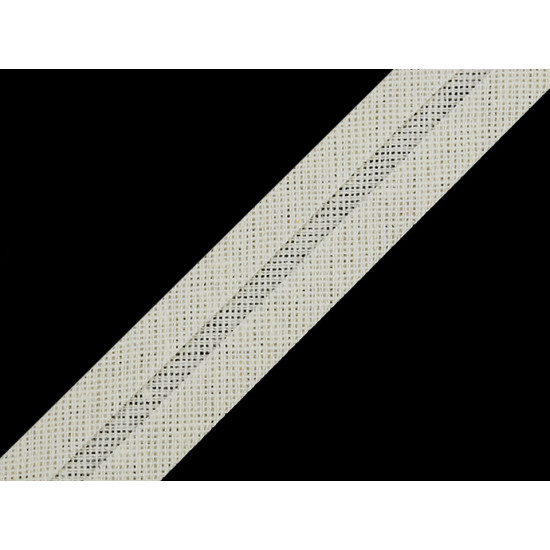 Nastro in sbieco, in cotone, larghezza da chiuso: 18 mm - Bianco (50 Metri) Nastro in sbieco, in cotone, larghezza da chiuso: 18 mm - Bianco (50 Metri)