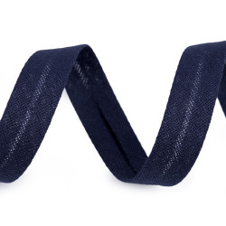 Nastro in sbieco, in cotone, larghezza da chiuso: 18 mm - Blu di berlino (1 Metro)