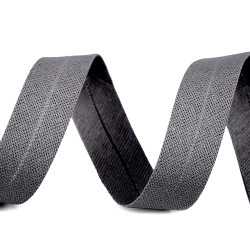 Nastro in sbieco, in cotone, larghezza da chiuso: 18 mm - Grigio (1 Metro)