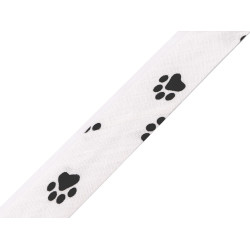 Nastro in sbieco, in cotone, larghezza da chiuso: 20 mm - Bianco (14 Metri)