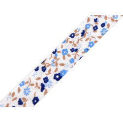 Nastro in sbieco, in cotone, larghezza da chiuso: 20 mm - Azzurro (14 Metri)