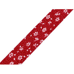 Nastro in sbieco, in cotone, larghezza da chiuso: 20 mm - Rosso (14 Metri)