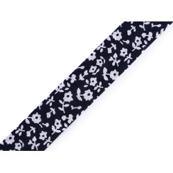 Nastro in sbieco, in cotone, larghezza da chiuso: 20 mm - Blu scuro (13 Metri)