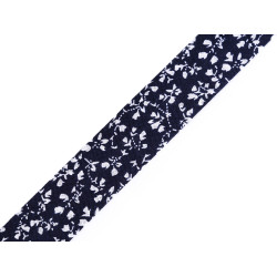 Nastro in sbieco, in cotone, larghezza da chiuso: 20 mm - Blu scuro (13 Metri)