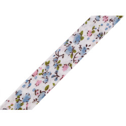 Nastro in sbieco, in cotone, larghezza da chiuso: 20 mm - Blu bambino (14 Metri)