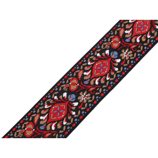 Krajka szerokość 48 mm - Czarny (1 Metr) Krajka szerokość 48 mm - Czarny (1 Metr)