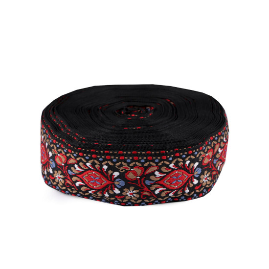 Krajka szerokość 48 mm - Czarny (1 Metr) Krajka szerokość 48 mm - Czarny (1 Metr)