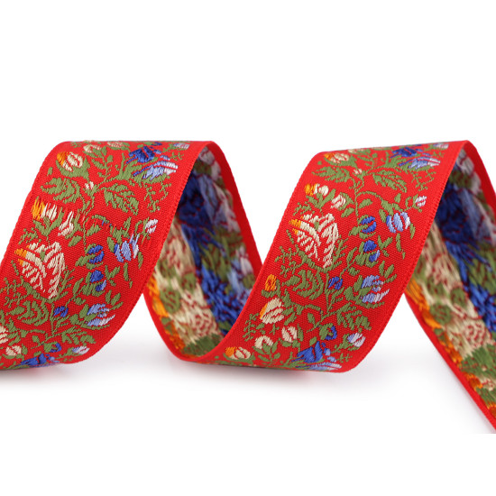 Krajka szerokość 33 mm - Czerwony (1 Metr) Krajka szerokość 33 mm - Czerwony (1 Metr)