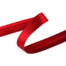 Lamówka atłasowa szerokość 20mm zaprasowana - Czerwony (25 Metry)