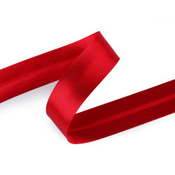 Lamówka atłasowa szerokość 30 mm zaprasowana - Czerwony (25 Metry)