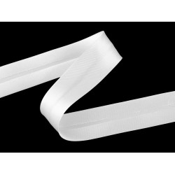 Lamówka atłasowa szerokość 30 mm zaprasowana - White (25 Metry)