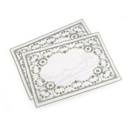 Embroidered placemates 32x45 cm - Green (2 Pieces)