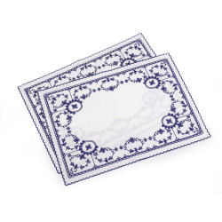 Embroidered placemates 32x45 cm - Blue dark (2 Pieces)