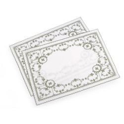 Embroidered placemates 32x45 cm - Green (2 Pieces)