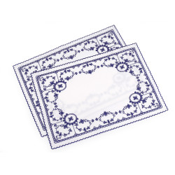 Embroidered placemates 32x45 cm - Blue dark (2 Pieces)