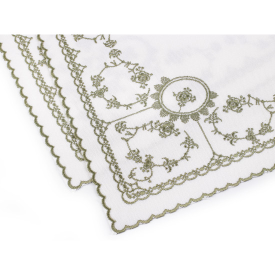 Embroidered placemates 32x45 cm - Green (6 Pieces) Embroidered placemates 32x45 cm - Green (6 Pieces)