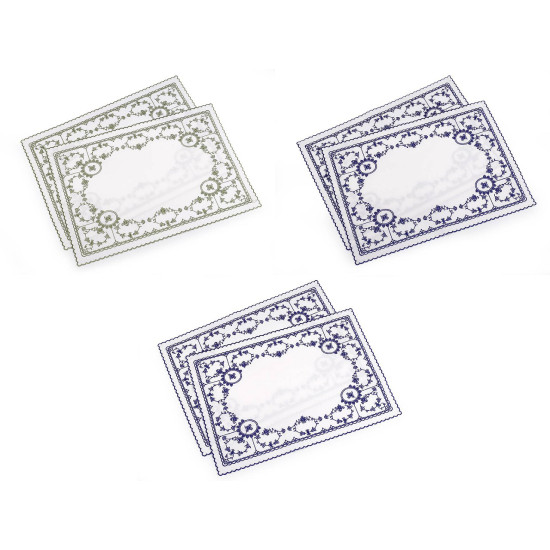 Embroidered placemates 32x45 cm - Green (6 Pieces) Embroidered placemates 32x45 cm - Green (6 Pieces)