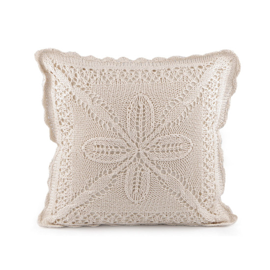 Knitted pillowcase, cotton 45x45 cm - Ecru light (2 Pieces) Knitted pillowcase, cotton 45x45 cm - Ecru light (2 Pieces)