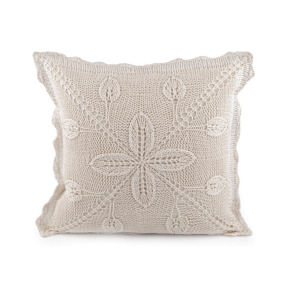 Knitted pillowcase, cotton 45x45 cm - Ecru light (2 Pieces) Knitted pillowcase, cotton 45x45 cm - Ecru light (2 Pieces)