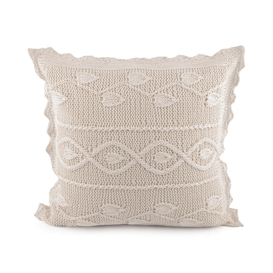 Knitted pillowcase, cotton 45x45 cm - Ecru light (2 Pieces) Knitted pillowcase, cotton 45x45 cm - Ecru light (2 Pieces)