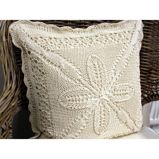 Knitted pillowcase, cotton 45x45 cm - Ecru light (2 Pieces) Knitted pillowcase, cotton 45x45 cm - Ecru light (2 Pieces)