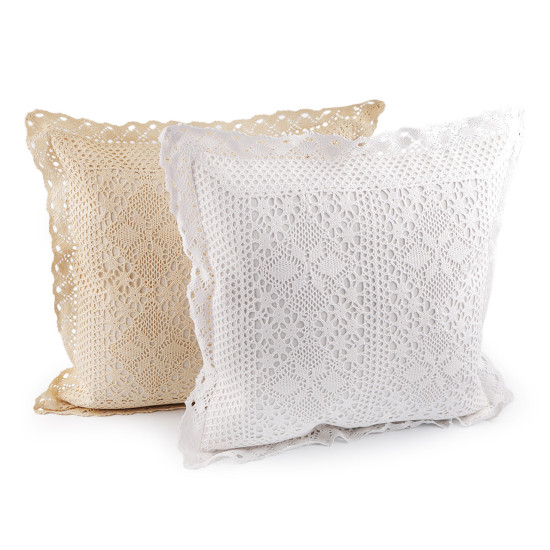 Bobbin-knitted pillowcase 45x45 cm - White (4 Pieces) Bobbin-knitted pillowcase 45x45 cm - White (4 Pieces)