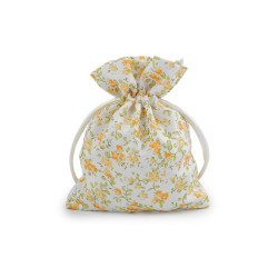 Woreczek podarunkowy 10x13 cm kwiaty - Żółty (10 Sztuki)