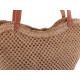 Crocheted raffia / bast handbag with zipper 47x36 cm - Green (3 Pieces) Crocheted raffia / bast handbag with zipper 47x36 cm - Green (3 Pieces)