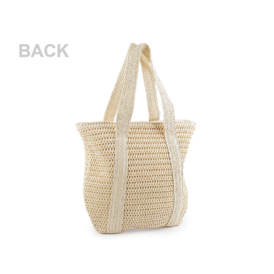 Crocheted raffia handbag with zipper 42x39 cm - Green (3 Pieces) Crocheted raffia handbag with zipper 42x39 cm - Green (3 Pieces)