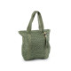 Crocheted raffia handbag with zipper 42x39 cm - Green (3 Pieces) Crocheted raffia handbag with zipper 42x39 cm - Green (3 Pieces)