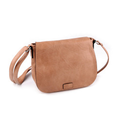 Torebka crossbody 26x23 cm - Beżowa camel (1 Sztuka)