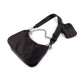 2-in-1 nylon handbag with silver chain 26x16 cm - Black (1 Piece) 2-in-1 nylon handbag with silver chain 26x16 cm - Black (1 Piece)