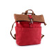Women's backpack / handbag 2-in-1 made of imitation brushed leather 35x37 cm - Red (1 Piece) Women's backpack / handbag 2-in-1 made of imitation brushed leather 35x37 cm - Red (1 Piece)