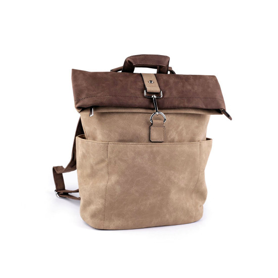 Women's backpack / handbag 2-in-1 made of imitation brushed leather 35x37 cm - Red (1 Piece) Women's backpack / handbag 2-in-1 made of imitation brushed leather 35x37 cm - Red (1 Piece)