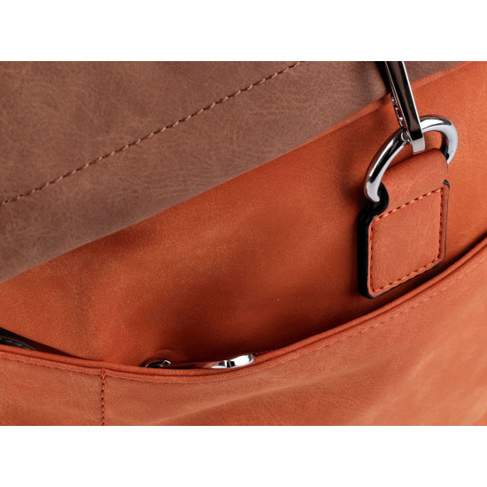 Women's backpack / handbag 2-in-1 made of imitation brushed leather 35x37 cm - Red (1 Piece) Women's backpack / handbag 2-in-1 made of imitation brushed leather 35x37 cm - Red (1 Piece)