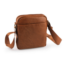 Borsa a tracolla, da uomo, dimensioni: 20 x 23 cm - Marrone cognac (1 Pezzo)