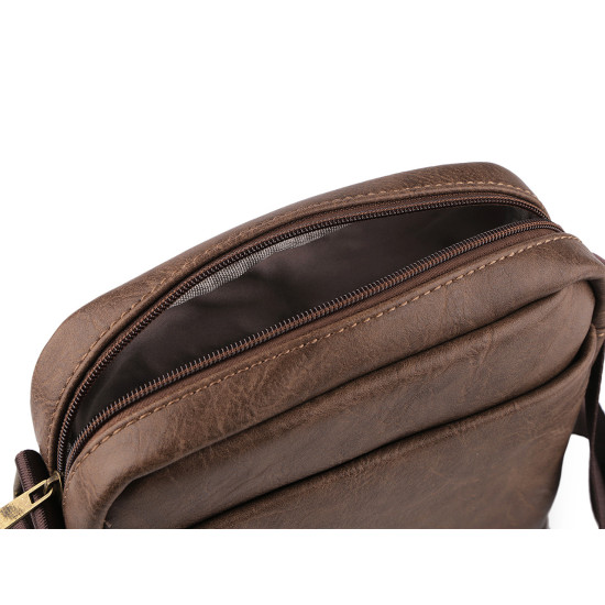 Pánska taška crossbody 20x23 cm - Hnedá koňak (3 Kusy) Pánska taška crossbody 20x23 cm - Hnedá koňak (3 Kusy)