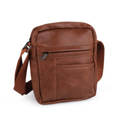 Borsa a tracolla, da uomo, dimensioni: 20 x 28 cm - Marrone cognac (1 Pezzo)