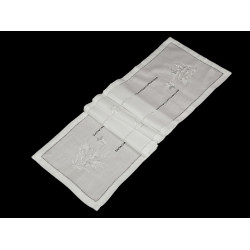 Bieżnik / obrus haftowany 40x160 cm - Off white (1 Sztuka)