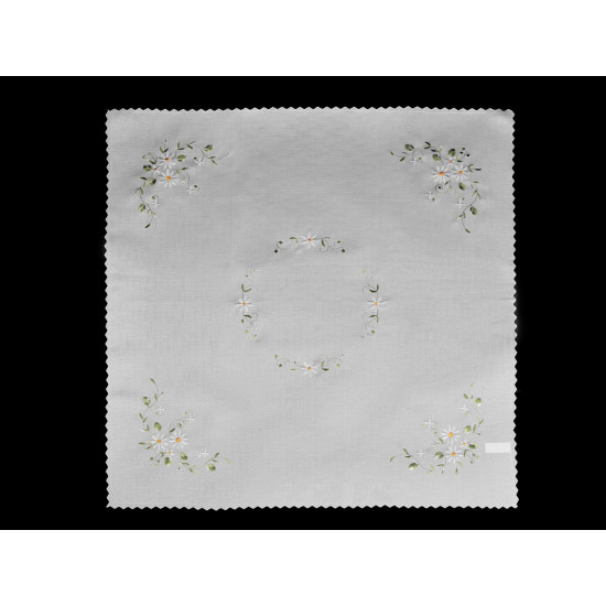 Față de masă textilă brodată 86x86 cm - Alb (2 Bucăți) Față de masă textilă brodată 86x86 cm - Alb (2 Bucăți)