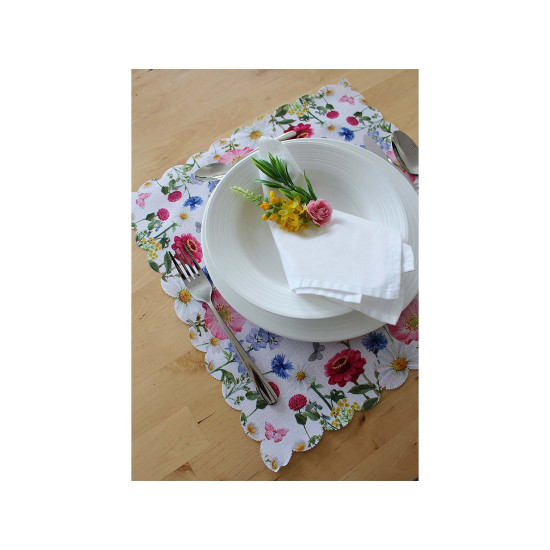 Mata stołowa / podkładka tekstylna kwadratowa 40x40 cm - White (2 Sztuki) Mata stołowa / podkładka tekstylna kwadratowa 40x40 cm - White (2 Sztuki)