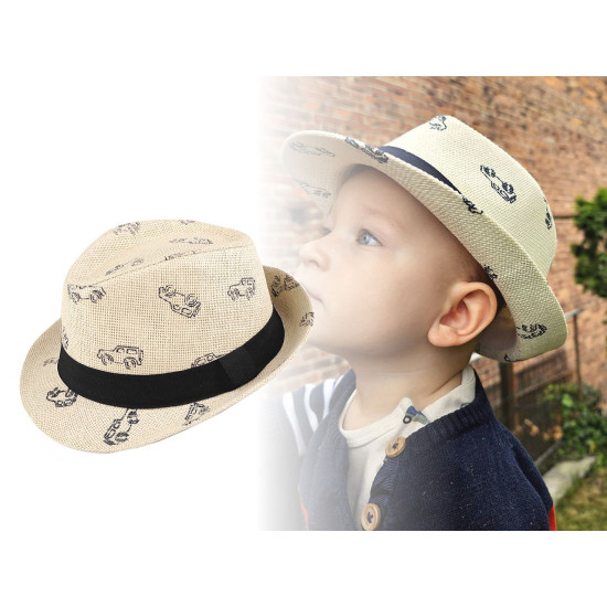 Children's summer hat / straw hat, cars - Natural light (3 Pieces) Children's summer hat / straw hat, cars - Natural light (3 Pieces)