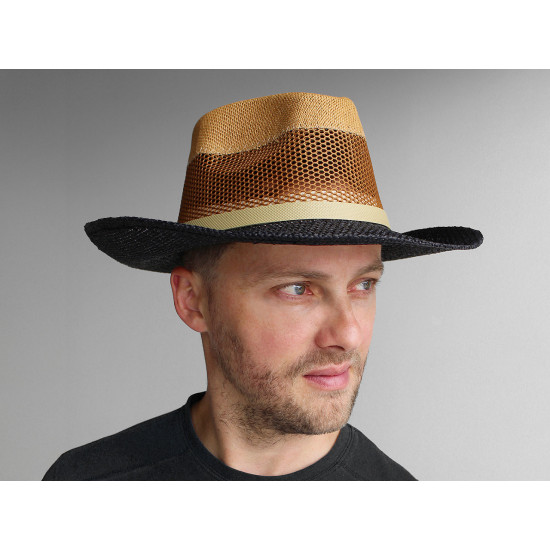 Men's summer hat / straw hat - Black (1 Piece) Men's summer hat / straw hat - Black (1 Piece)