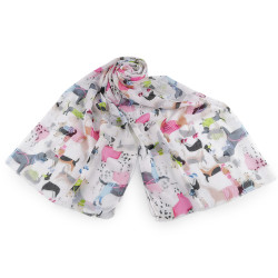 Chusta / szal 70x180 cm koty i psy - White (1 Sztuka)