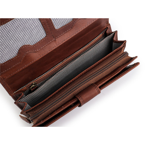 Dámska kožená peňaženka 10x19 cm - Bordó (1 Kus) Dámska kožená peňaženka 10x19 cm - Bordó (1 Kus)